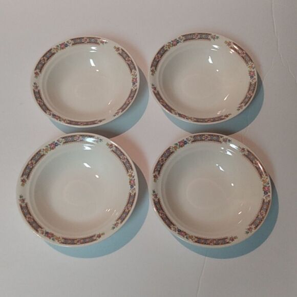 Vintage CROWN POTTERIES CRP5 Fruit/Dessert (Sauce) Bowl Set of 4 - Picture 1 of 10